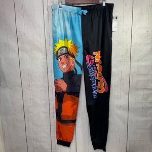 Naruto Shippuden Mens Graphic Joggers Sleep Pants Pajama Bottoms Vibrant Graphic